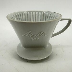 Melitta Coffee Dripper Unisex OS White Ceramic 102 Vintage Pour Over 2-Hole